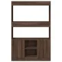 Aparador alto madera de ingeniería roble marrón 92x33x140 cm de , Librerías y estanterías - Ref: Foro24-3309615, Precio: 94,1...