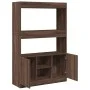 Aparador alto madera de ingeniería roble marrón 92x33x140 cm de , Librerías y estanterías - Ref: Foro24-3309615, Precio: 94,1...