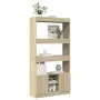 Aparador alto madera de ingeniería roble Sonoma 92x33x180 cm de , Librerías y estanterías - Ref: Foro24-3309620, Precio: 104,...