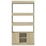 Aparador alto madera de ingeniería roble Sonoma 92x33x180 cm de , Librerías y estanterías - Ref: Foro24-3309620, Precio: 104,...