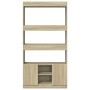 Aparador alto madera de ingeniería roble Sonoma 92x33x180 cm by , Bookcases and shelves - Ref: Foro24-3309620, Price: 106,25 ...