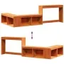 Mueble con escritorio madera maciza pino marrón 232x112x75 cm de , Mesitas de noche - Ref: Foro24-855761, Precio: 168,07 €, D...