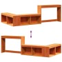 Mueble con escritorio madera maciza pino marrón 232x112x75 cm by , Nightstands - Ref: Foro24-855761, Price: 170,37 €, Discoun...