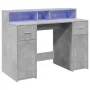 Schreibtisch mit LED-Beleuchtung, Holzoptik in Grau-Beton, 120x55x91 cm. von , Schreibtische - Ref: Foro24-3309414, Preis: 21...