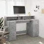 Escritorio con LED madera ingeniería gris hormigón 140x55x91 cm de , Escritorios - Ref: Foro24-3309423, Precio: 201,13 €, Des...