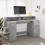 Escritorio con LED madera ingeniería gris hormigón 140x55x91 cm by , Desks - Ref: Foro24-3309423, Price: 204,77 €, Discount: %