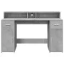 Escritorio con LED madera ingeniería gris hormigón 140x55x91 cm de , Escritorios - Ref: Foro24-3309423, Precio: 201,13 €, Des...