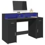 Escritorio con luz LED madera ingeniería negro 140x55x91 cm by , Desks - Ref: Foro24-3309421, Price: 294,49 €, Discount: %