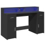 Escritorio con luz LED madera ingeniería negro 140x55x91 cm by , Desks - Ref: Foro24-3309421, Price: 277,79 €, Discount: %