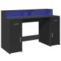 Schreibtisch mit LED-Beleuchtung, schwarzes Ingenieurholz, 140x55x91 cm. von , Schreibtische - Ref: Foro24-3309421, Preis: 28...