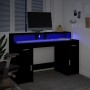 Escritorio con luz LED madera ingeniería negro 140x55x91 cm by , Desks - Ref: Foro24-3309421, Price: 277,79 €, Discount: %