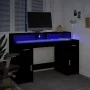 Schreibtisch mit LED-Beleuchtung, schwarzes Ingenieurholz, 140x55x91 cm. von , Schreibtische - Ref: Foro24-3309421, Preis: 28...