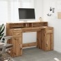 Escritorio con LED madera ingeniería roble artisian 140x55x91cm de , Escritorios - Ref: Foro24-3309428, Precio: 195,21 €, Des...