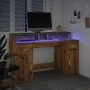Schreibtisch mit LED-Beleuchtung, Eichenholz, handgefertigt, 140x55x91cm. von , Schreibtische - Ref: Foro24-3309428, Preis: 1...