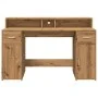 Schreibtisch mit LED-Beleuchtung, Eichenholz, handgefertigt, 140x55x91cm. von , Schreibtische - Ref: Foro24-3309428, Preis: 1...