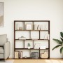Estantería de madera de ingeniería marrón roble 132x29x141,5 cm by , Bookcases and shelves - Ref: Foro24-3310313, Price: 122,...