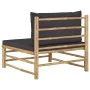 Central garden bamboo sofa with dark gray cushions by vidaXL, Modular outdoor sofas - Ref: Foro24-313154, Price: 97,82 €, Dis...