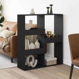 Separador de ambientes madera ingeniería negro 100x33x115 cm de , Librerías y estanterías - Ref: Foro24-3309547, Precio: 74,6...