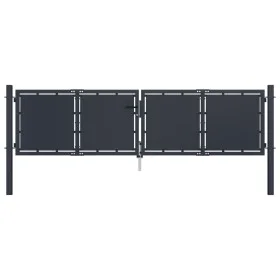 Anthrazitgraue Gartentür aus Stahl 300x75 cm von , Gartentore - Ref: Foro24-144523, Preis: 326,22 €, Rabatt: %