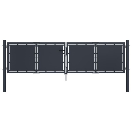 Anthrazitgraue Gartentür aus Stahl 300x75 cm von , Gartentore - Ref: Foro24-144523, Preis: 332,57 €, Rabatt: %