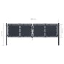Anthrazitgraue Gartentür aus Stahl 300x75 cm von , Gartentore - Ref: Foro24-144523, Preis: 332,57 €, Rabatt: %
