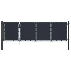 Anthrazitgraue Gartentür aus Stahl, 350x75 cm. von , Gartentore - Ref: Foro24-144535, Preis: 372,43 €, Rabatt: %