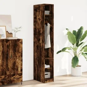 Engineered wood wardrobe in smoked oak color, 30x50x200 cm by , Wardrobes - Ref: Foro24-3307688, Price: 114,19 €, Discount: %
