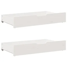 Underbed drawers with wheels, 2 units, solid white pine wood by , Home storage drawers - Ref: Foro24-850924, Price: 102,26 €,...