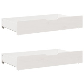Zwei massive Kiefernholzschubladen unter dem Bett mit Rollen. von , Aufbewahrungsschubladen für zu Hause - Ref: Foro24-850924...