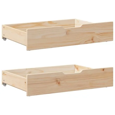 Under-bed drawers with wheels, 2 units, solid pine wood by , Home storage drawers - Ref: Foro24-850926, Price: 83,16 €, Disco...