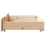 Under-bed drawers with wheels, 2 units, solid pine wood by , Home storage drawers - Ref: Foro24-850926, Price: 83,16 €, Disco...