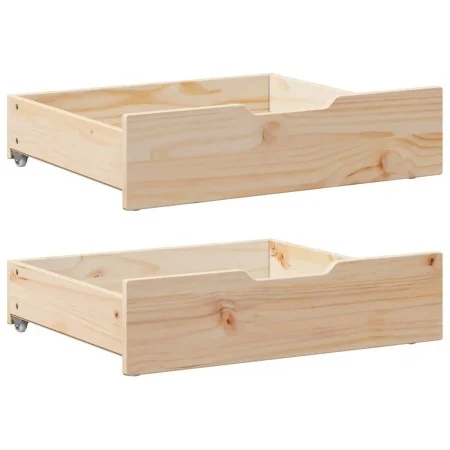 Under-bed drawers with wheels, 2 units, solid pine wood by , Home storage drawers - Ref: Foro24-850932, Price: 73,97 €, Disco...