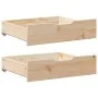 Schubladen unter dem Bett mit Rollen, 2 Stück Massivholz Kiefer von , Aufbewahrungsschubladen für zu Hause - Ref: Foro24-8509...