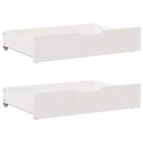 Drawers under bed 2 units solid white pine wood 80x55x16 cm by , Home storage drawers - Ref: Foro24-850930, Price: 90,91 €, D...