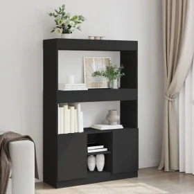 Tall black engineered wood sideboard 92x33x140 cm by , Bookcases and shelves - Ref: Foro24-3309610, Price: 94,57 €, Discount: %