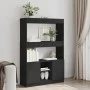 Aparador alto madera de ingeniería negro 92x33x140 cm de , Librerías y estanterías - Ref: Foro24-3309610, Precio: 94,54 €, De...
