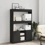 Tall black engineered wood sideboard 92x33x140 cm by , Bookcases and shelves - Ref: Foro24-3309610, Price: 94,54 €, Discount: %
