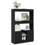 Tall black engineered wood sideboard 92x33x140 cm by , Bookcases and shelves - Ref: Foro24-3309610, Price: 94,54 €, Discount: %