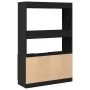 Tall black engineered wood sideboard 92x33x140 cm by , Bookcases and shelves - Ref: Foro24-3309610, Price: 94,54 €, Discount: %