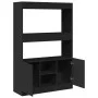 Tall black engineered wood sideboard 92x33x140 cm by , Bookcases and shelves - Ref: Foro24-3309610, Price: 94,54 €, Discount: %