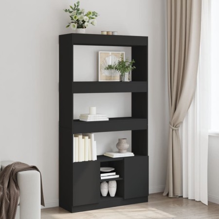 Hoher schwarzer Schrank aus Spanplatte 92x33x180 cm von , Bücherregale und Regale - Ref: Foro24-3309619, Preis: 112,66 €, Rab...