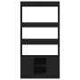 Tall black engineered wood sideboard 92x33x180 cm by , Bookcases and shelves - Ref: Foro24-3309619, Price: 112,66 €, Discount: %