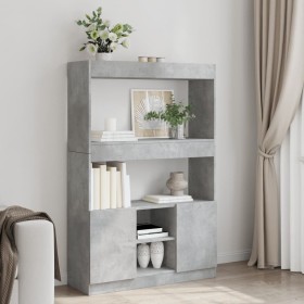 Hoher Schrank aus grauem Beton-Ingenieurholz 92x33x140 cm. von , Bücherregale und Regale - Ref: Foro24-3309612, Preis: 92,35 ...