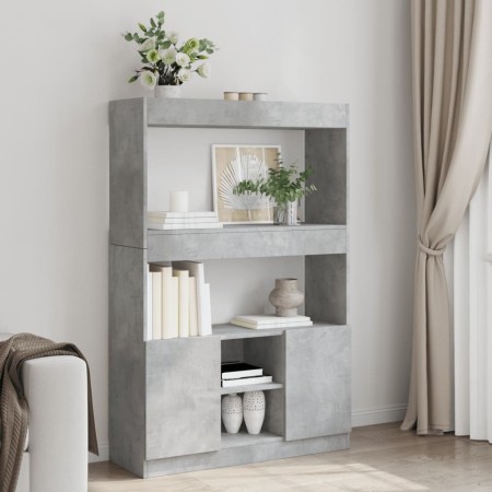 Hoher Schrank aus grauem Beton-Ingenieurholz 92x33x140 cm. von , Bücherregale und Regale - Ref: Foro24-3309612, Preis: 92,35 ...