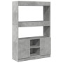 Tall engineered wood sideboard in gray concrete 92x33x140 cm by , Bookcases and shelves - Ref: Foro24-3309612, Price: 92,35 €...