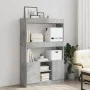 Tall engineered wood sideboard in gray concrete 92x33x140 cm by , Bookcases and shelves - Ref: Foro24-3309612, Price: 91,27 €...