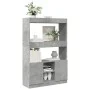 Tall engineered wood sideboard in gray concrete 92x33x140 cm by , Bookcases and shelves - Ref: Foro24-3309612, Price: 91,27 €...