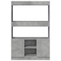 Tall engineered wood sideboard in gray concrete 92x33x140 cm by , Bookcases and shelves - Ref: Foro24-3309612, Price: 92,35 €...