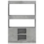 Tall engineered wood sideboard in gray concrete 92x33x140 cm by , Bookcases and shelves - Ref: Foro24-3309612, Price: 91,27 €...