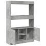 Tall engineered wood sideboard in gray concrete 92x33x140 cm by , Bookcases and shelves - Ref: Foro24-3309612, Price: 92,35 €...